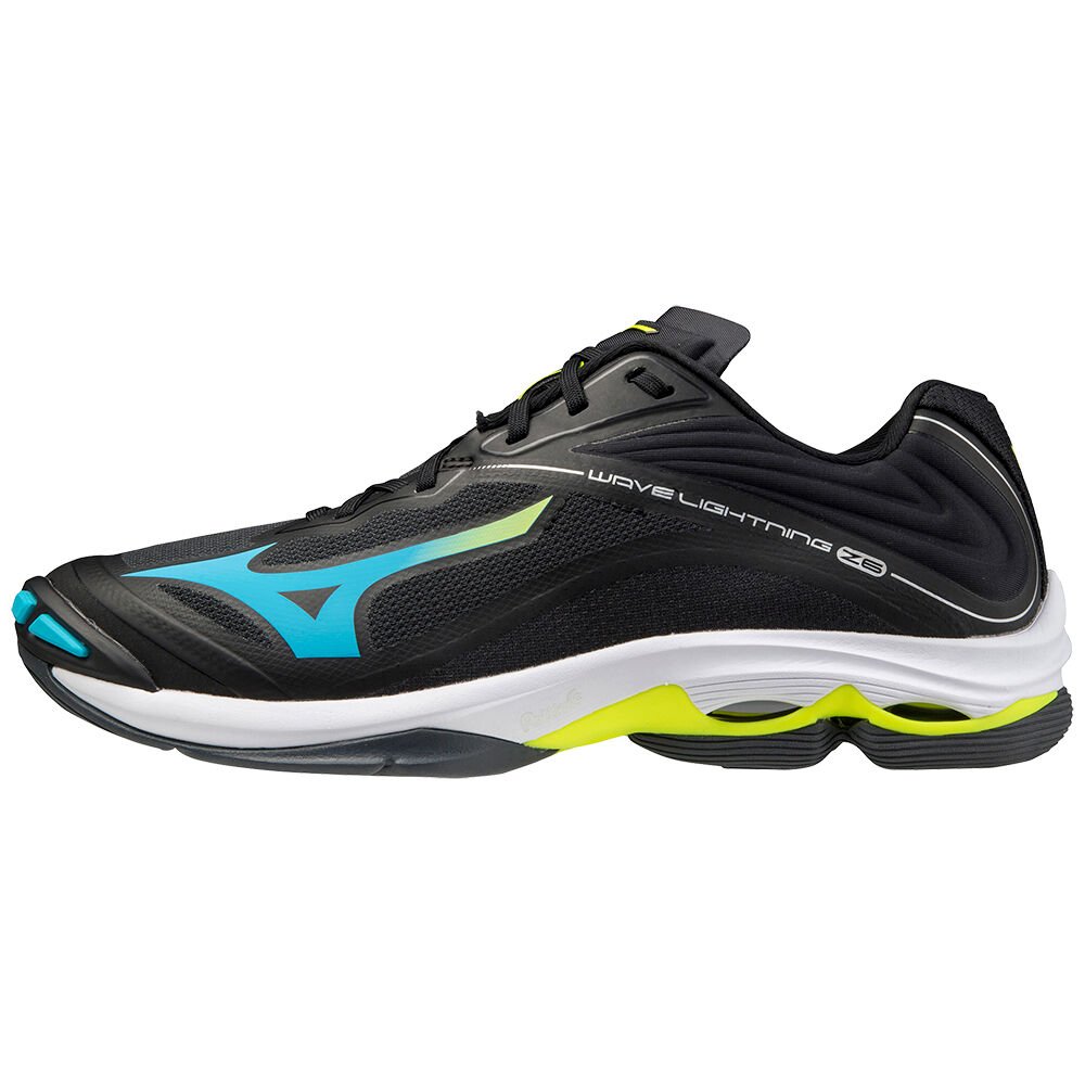 Zapatillas Voleibol Mizuno Wave Lightning Z6 Mujer Negras/Azules Turquesa/Amarillo Outlet LGOV-86045